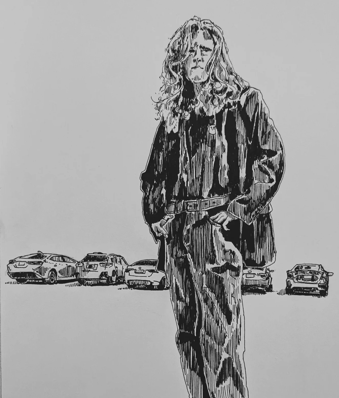 Jonas, Parking Garage, Pen, 2025